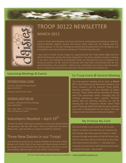 November 2012 Newsletter